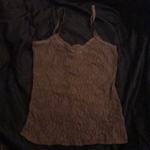 Lacy brown tank top